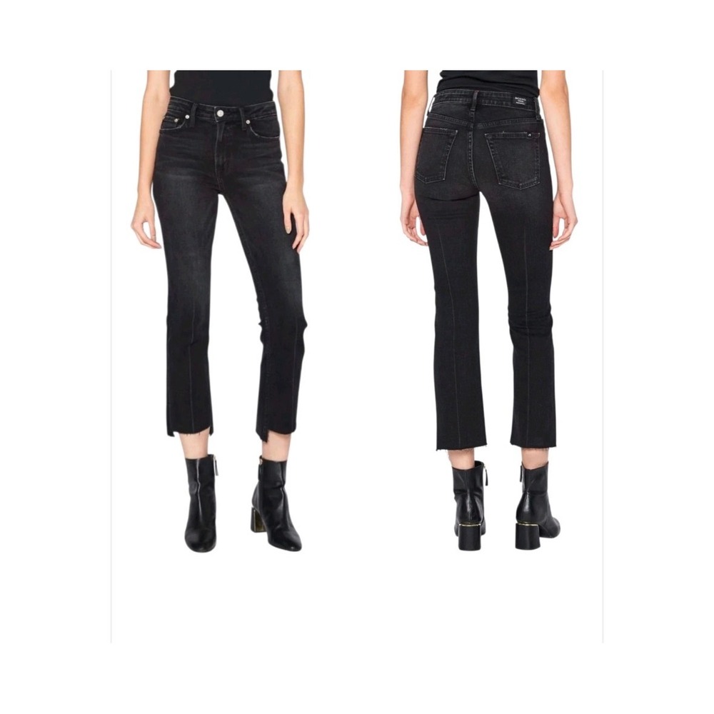 NOEND Denim Farrah Kick Flare Jeans High Rise Frayed Step Hem
Black Size‎ 28 USA
